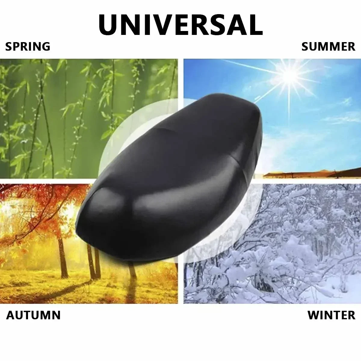 Waterproof Leather Motorcycle Seat Cover Black