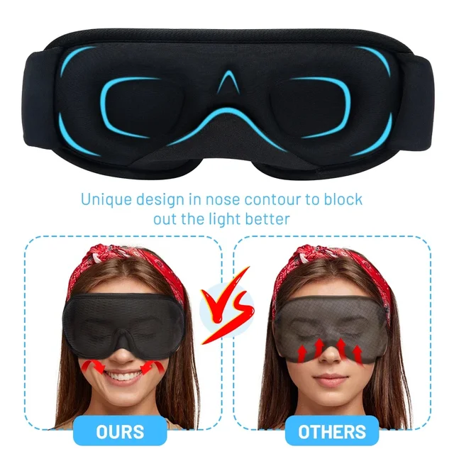 3D Sleeping Mask Block Out Light Sleep Mask For Eyes Soft Sleeping Aid Eye Mask for Travel Eyeshade Night Breathable Slaapmasker 6