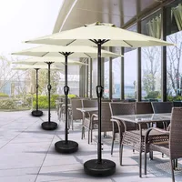 7.5ft Patio Umbrella, Outdoor Table Market Yard Umbrella with Push Button Tilt/Crank, 6 Sturdy Ribs, Patio Umbrellas 1