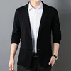 Men 100% Super Fine Merino Wool Blazer Coat 2024 Spring Autumn Knitted Pure Wool Man Single Breasted Cardigan 6