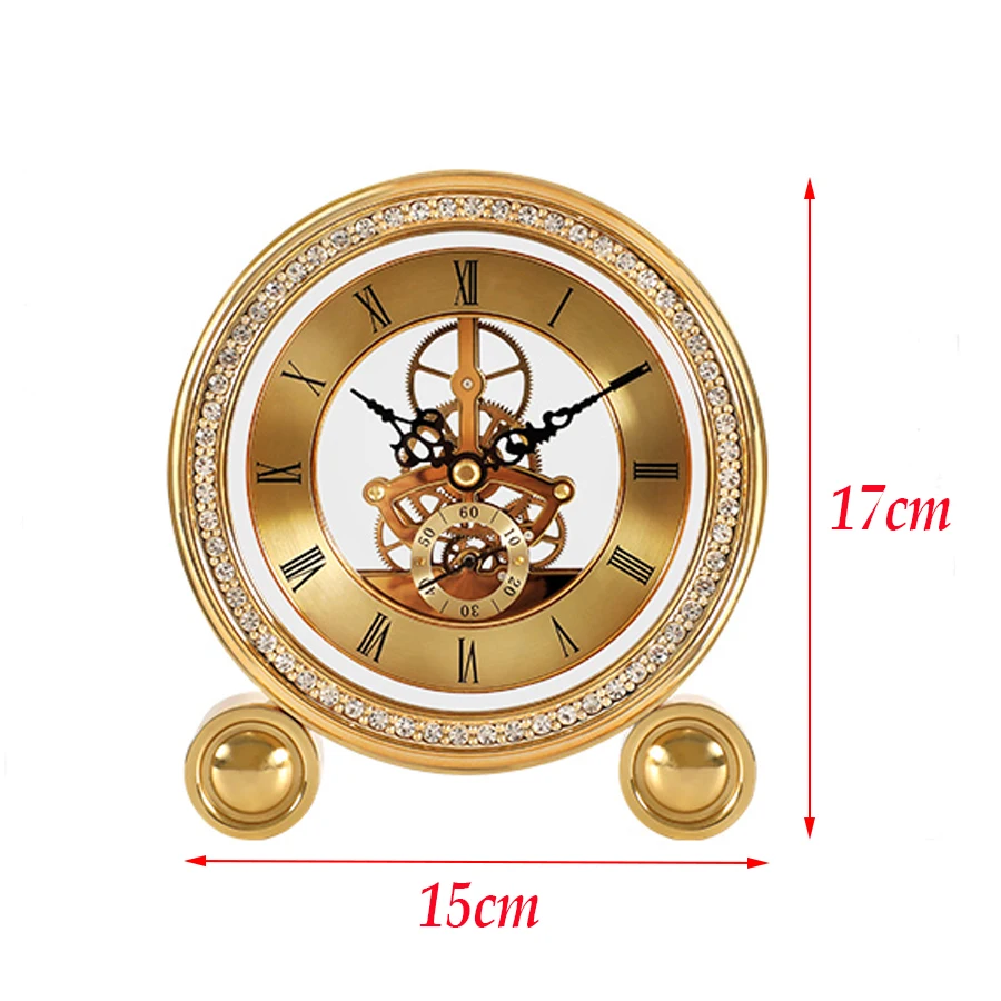 

Латунные винтажные настольные часы, Роскошные Кварцевые часы с будильником для гостиной и офиса, настольные часы, домашний декор, подарок для друга