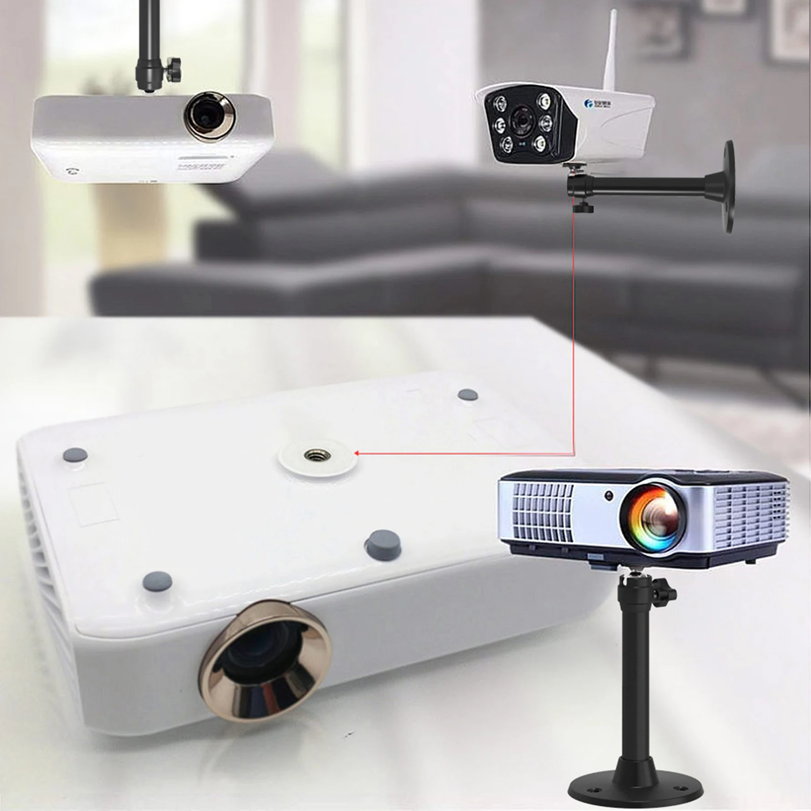 Mini Projector Wall Mount Easy Install Aluminum Alloy Folding Cellphone Camera Tripod Stand Projector Brackets for Wall Ceiling projector tripod stand projector stand projector bracket projector wall mount wall mount bracket