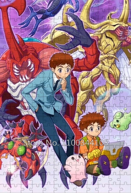 Digimon Adventure Jigsaw Puzzle 300/500/1000 Pieces Digital Monster Paper/wooden Puzzles Children Educational Toys Handmade Gift