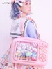 Original Japanese Lolita Itabag Backpack Daily JK Uniform Transparent Large Capacity Square Bag Sweet Cute Messenger Bag Student 4