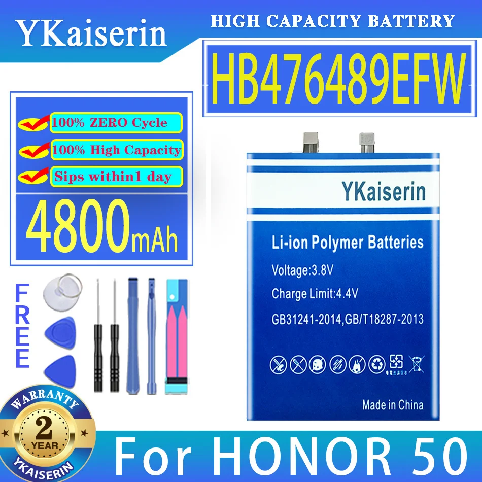 

YKaiserin Battery HB476489EFW 4800mAh For HONOR50 For huawei HONOR 50 Mobile Phone Batteries