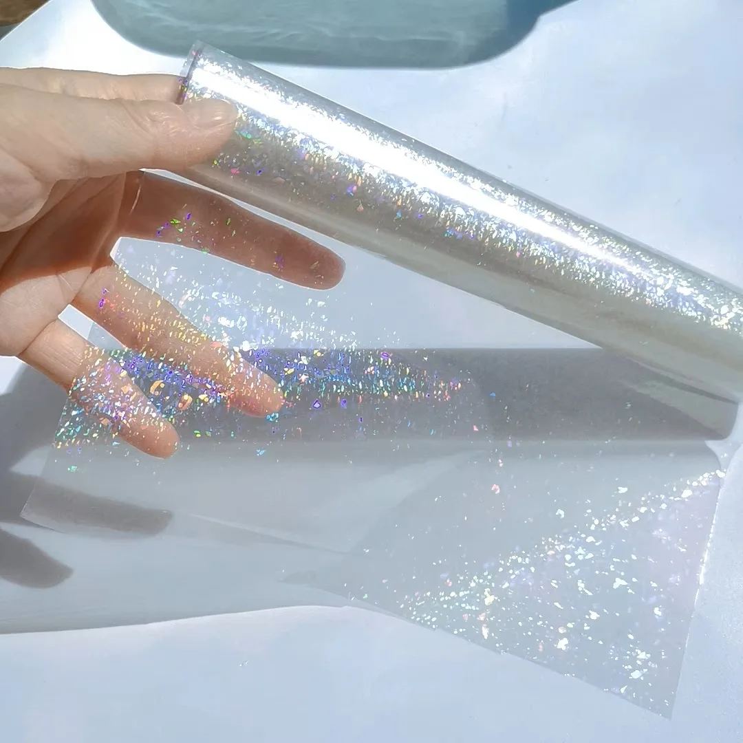 종이 또는 플라스틱에 사용하는 5성급 홀로그램 투명 핫 스탬핑 포일 필름(21cm)8.4 WX 120mL /Lot DIY 패키지 박스