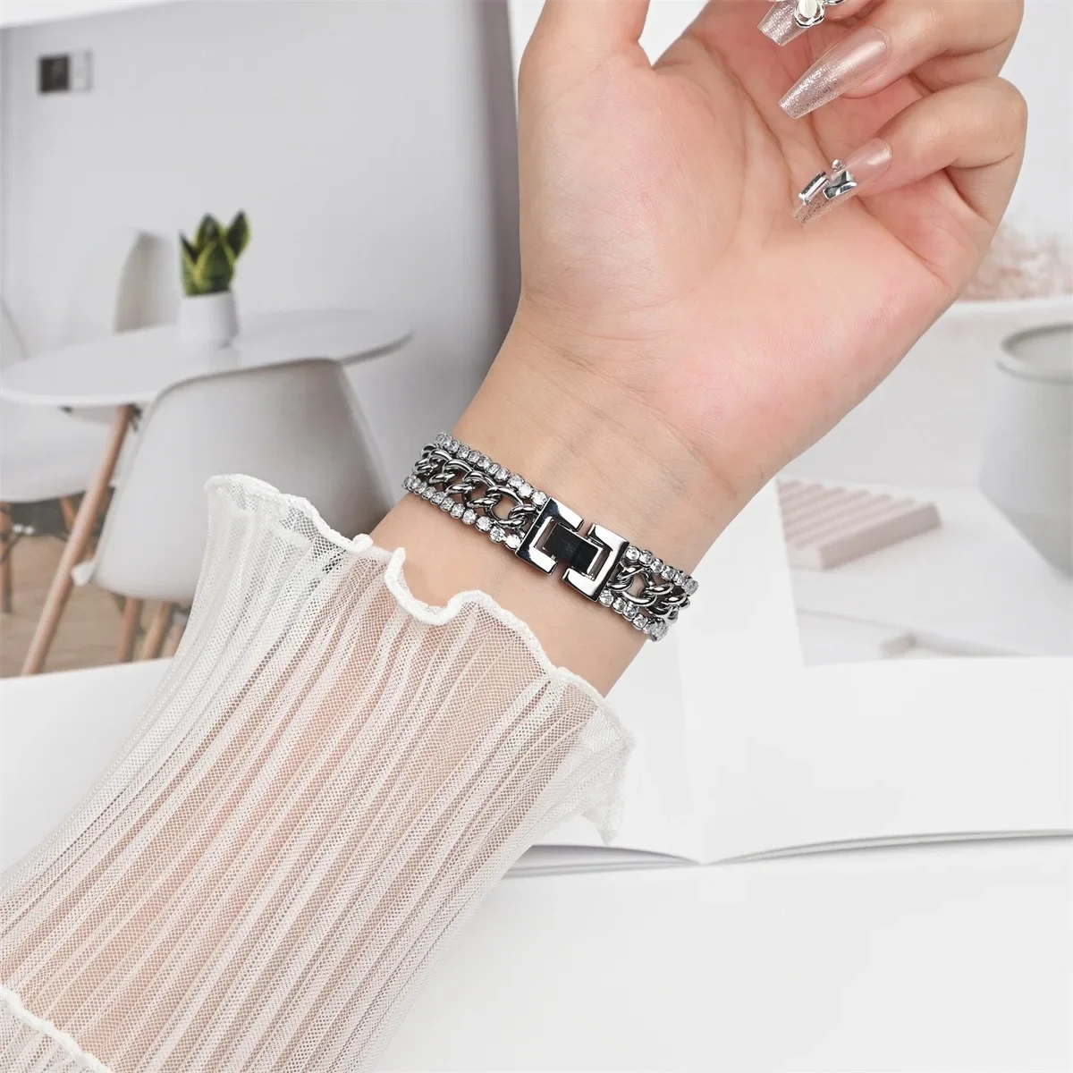 Pulseira de smartwatch em metal para apple watch series_voghion.com