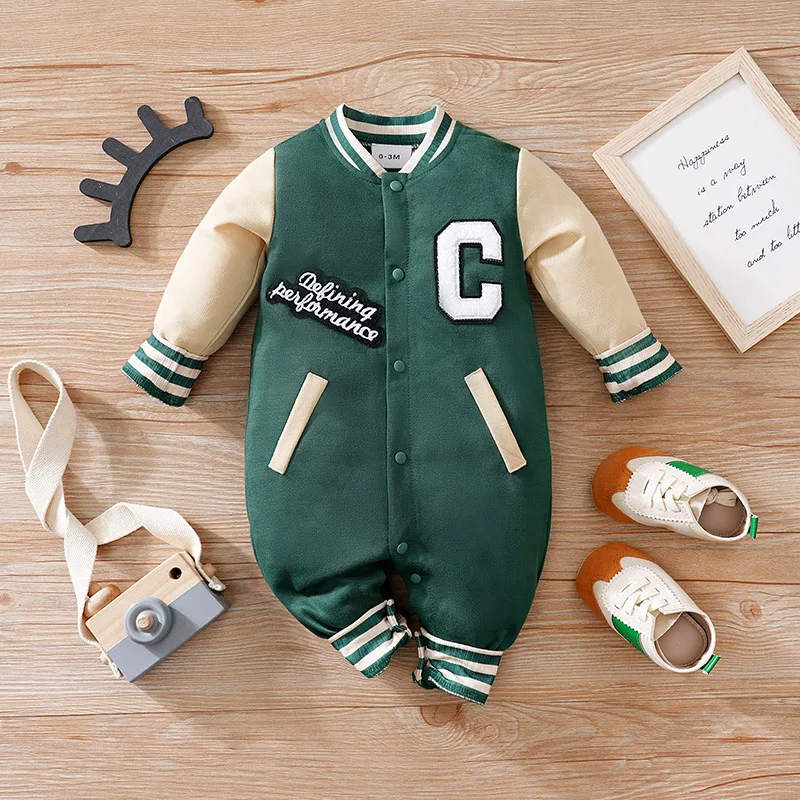 Yellow Green Sports Style Baby Romper