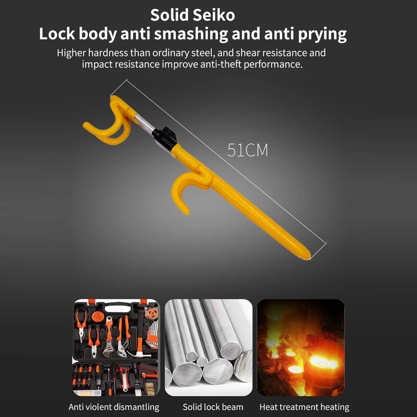 Steering Wheel Lock for Cars Anti-Theft Car Steering Wheel Lock Length Adjustable for Truck SUV Car