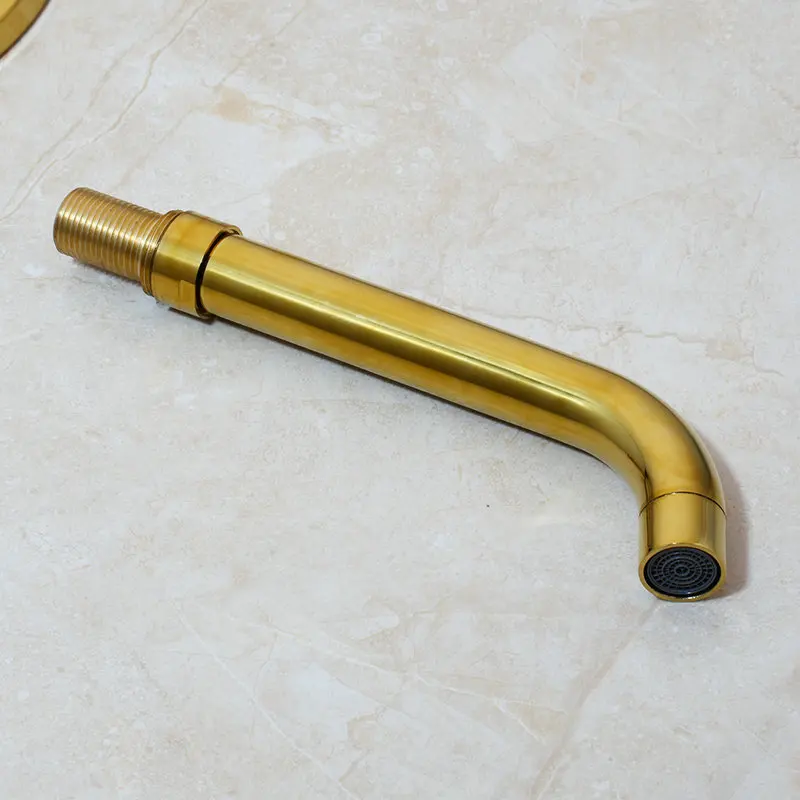 Luxury Golden Plated Wall Mounted Hand Shower Bathroom Bathtub Basin Sink Brass Faucet Mixer Taps Gold Shower Set