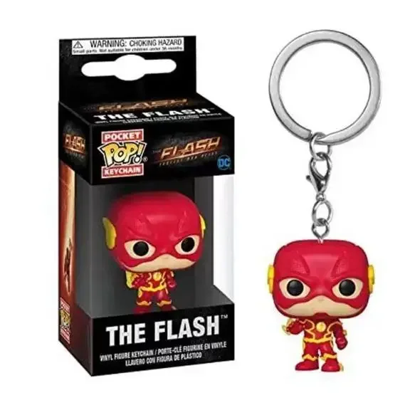 thumbnail image 1 of Funko Pop Keychain Toy New Arrival Justice League The Flash Pocket Pop Keychain PVC Figure Toys Collection Model Toys, 1 of 5
