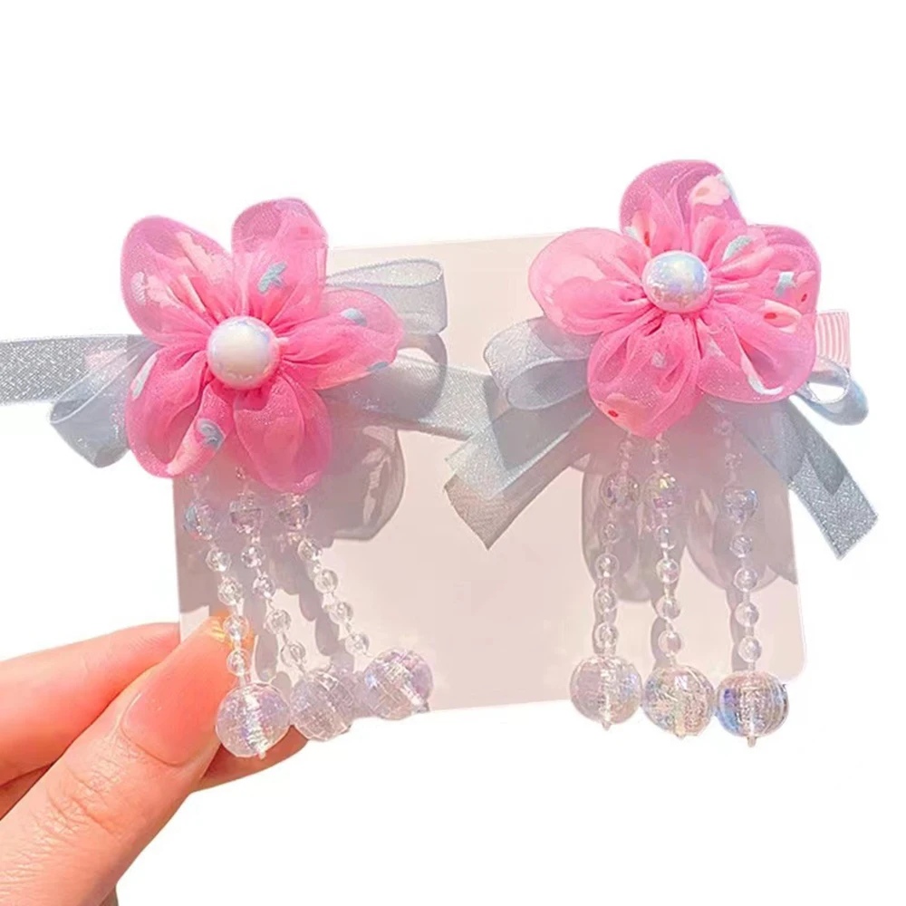Children's Hanfu Headdress Flower Tassel Ancient Style Clip Hair Accessories Chinese Style Little Girl Tassel Girl Hairpin 6