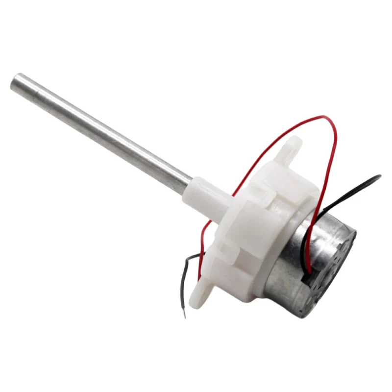 White Round Long Axis Electric Gear Motor - Mini Electrical Reduction and Solar Motor, DC 3V/6V, 10-21RPM