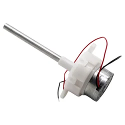 White Round Long Axis Electric Gear Motor - Mini Electrical Reduction and Solar Motor, DC 3V/6V, 10 - 21RPM - Other