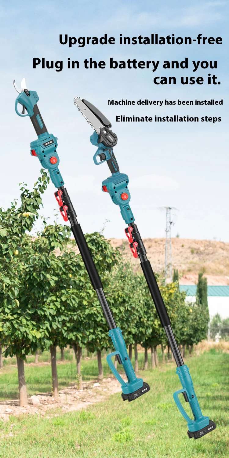 Electric Chain Saw Pruning Cutter Long Pole Chainsaw Garden Pruner Shears By DIY