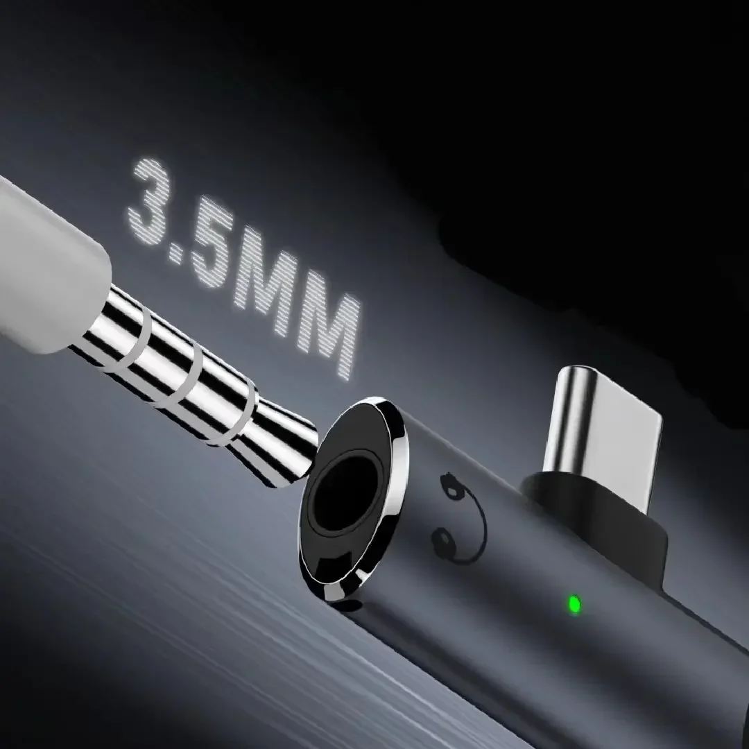 2-in-1 타입C 암 커넥터 - 3.5mm 헤드셋 T자형 충전 어댑터 QC/PD 고속 충전 100W (아이폰 16 등 호환)