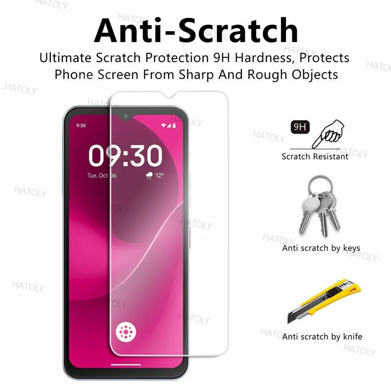 2/4PCS Screen Protector For T-Mobile T Phone 3 Tempered Glass T-Mobile T Phone 3 Full Glue Cover Anti-Scratch Phone Glass Film - 3