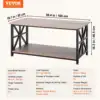 40" Farmhouse Coffee Table, Rectangle Coffee Table with Open Storage Compartment, Wooden Rustic Cocktail Table for Living Room 6