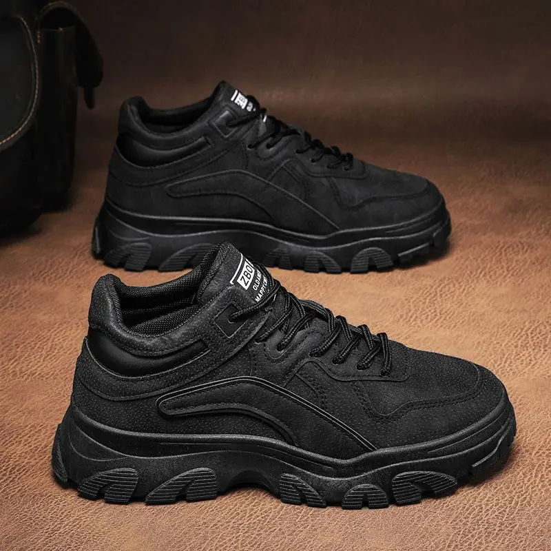 Men's Winter Work Boots Waterproof Anti-slip Wear-resistant Casual Work Shoes  Boots Style round Toe Rubber Outsole - 4