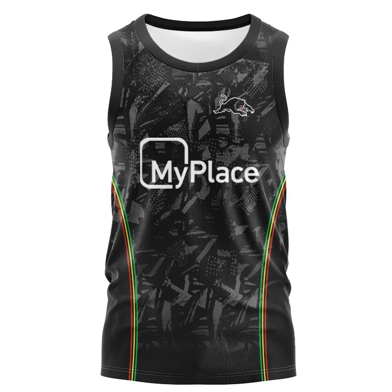 thumbnail image 1 of Camiseta de rugby de entrenamiento de local y visitante Penrith Panthers Anzac 2024, chaleco de calentamiento (nombre y número personalizados), 1 of 5