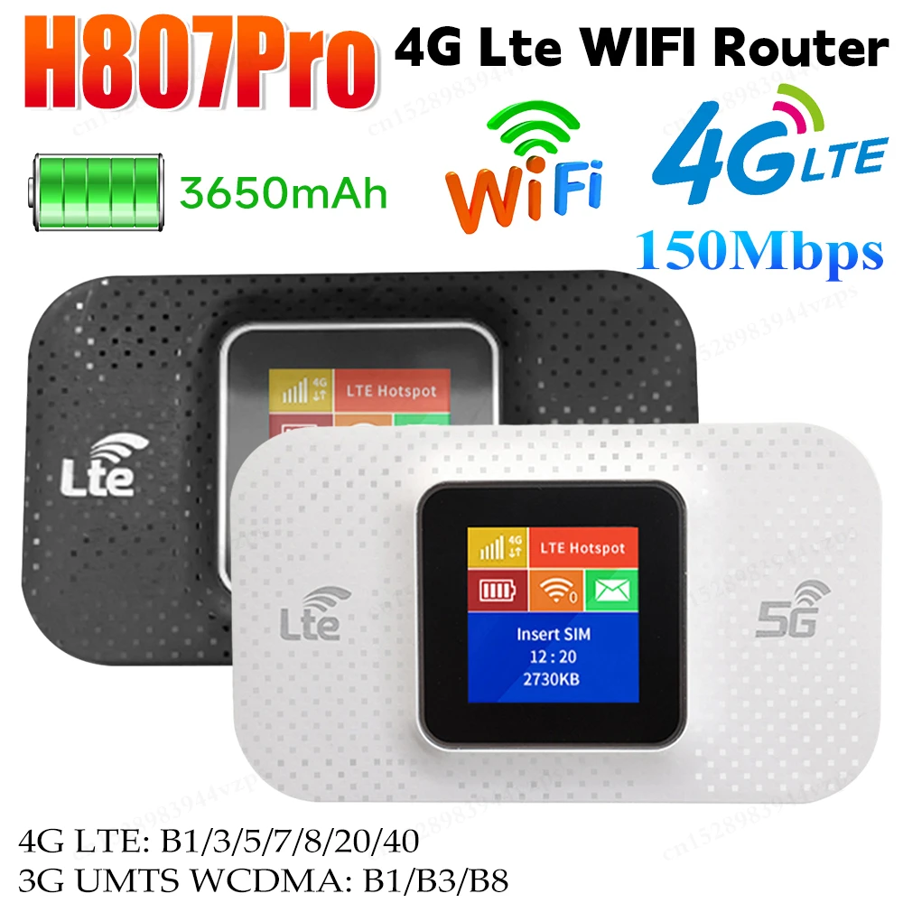 Portable 4G LTE WiFi Router with Sim Card Slot for Outdoor Use