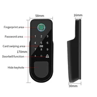 Bluetooth Tuya App Fingerprint Smart Door Lock Gate Password RFID Card Rim Bolt Lock Electronic Door Lock - Image 4