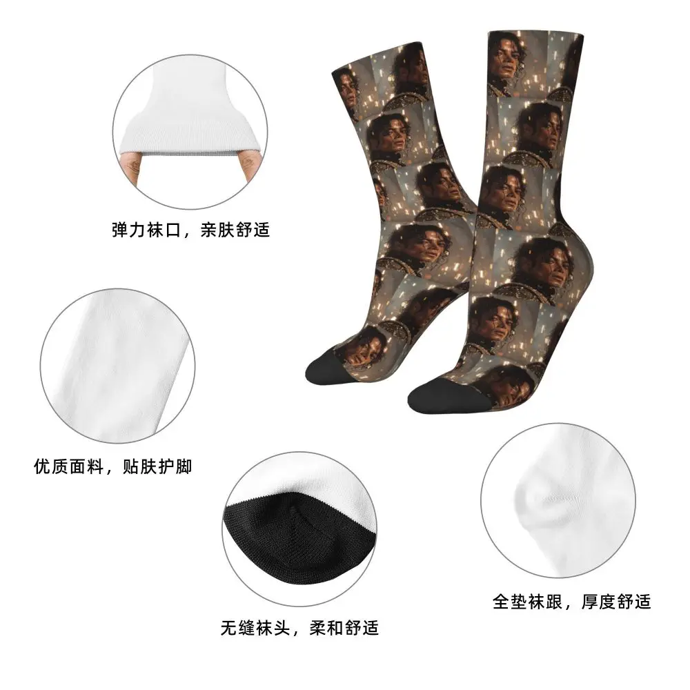 Michael Jackson Musicians Singers Dancers Socks Harajuku Stockings All Season Long Socks Accessories for Unisex Christmas Gifts