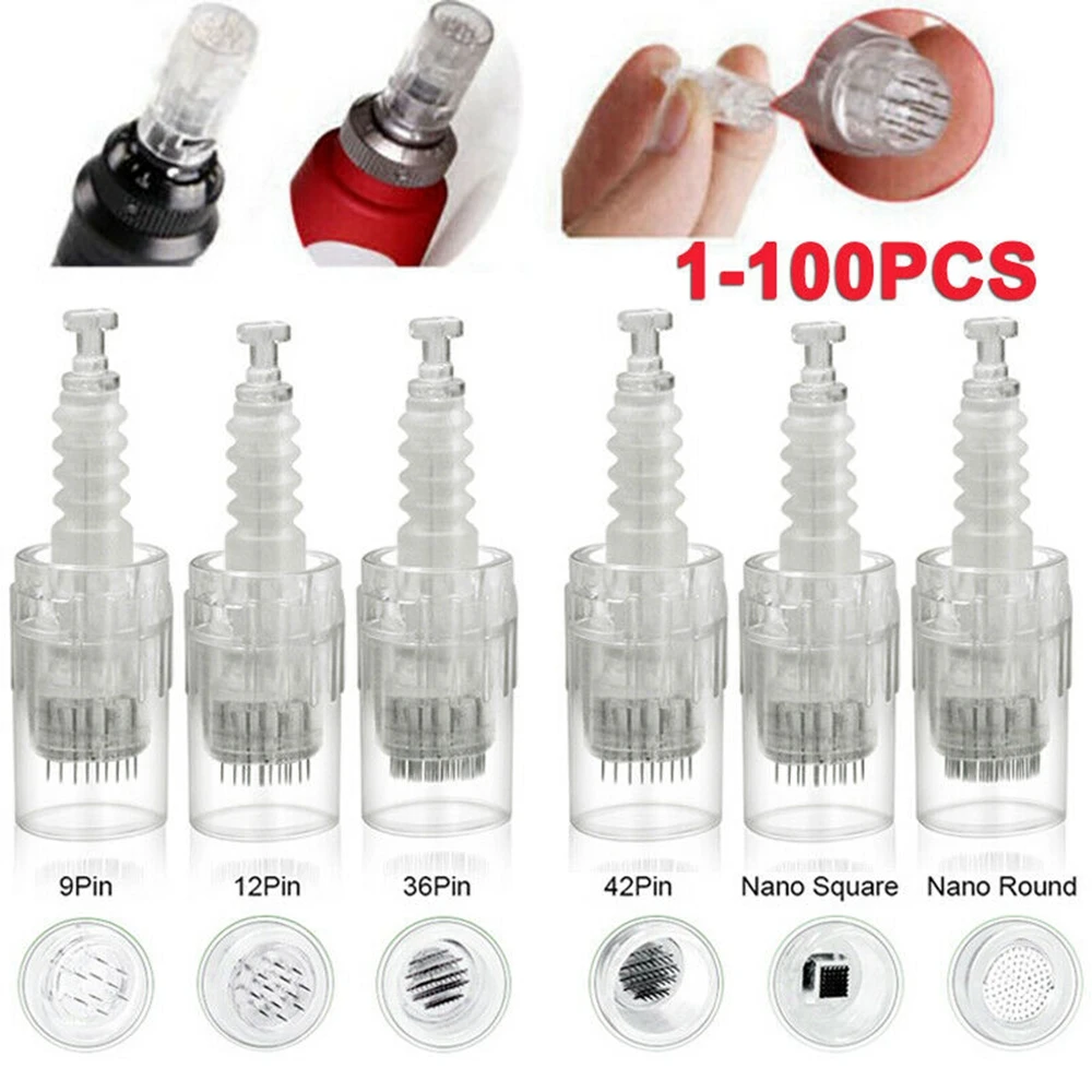 10PCS Bayonet Cartridge Microneedles For Derma Stamp 9/12/24/36/42/ Nano Needles for Electric Dr. Pen MTS Skin Whitening