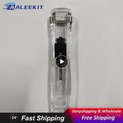 Push Paper Clip Fast Clam Clip Dispenser Paper Pusher Set Transparent Pusher Supplement Clamping Desktop Stapler Office