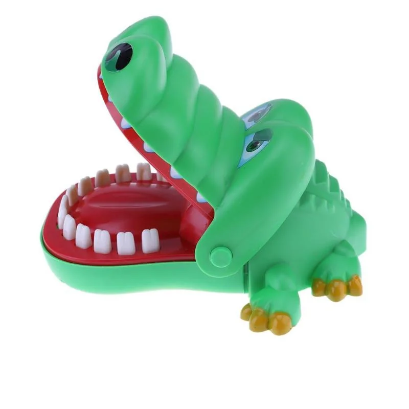 1pc grande crocodilo agitar boca do cão dentista mordida dedo jogo engraçado novidade mordaça brinquedo para crianças jogar gags & piadas práticas