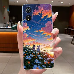 Transparante Siliconen Shockproof Telefoonhoes met Chrysant Grond en Regenwoud Ontwerp