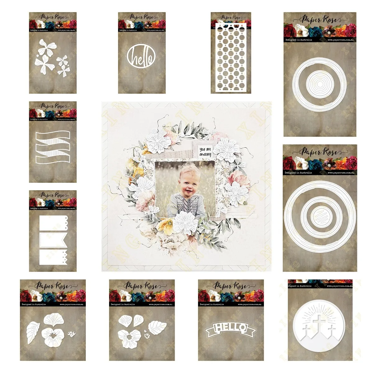 2022 New Crosses Dots Flowers Etched Pansy Hello Oval Circles Banner Trio Metal Cutting Dies Scrapbook Diary Decoration Template