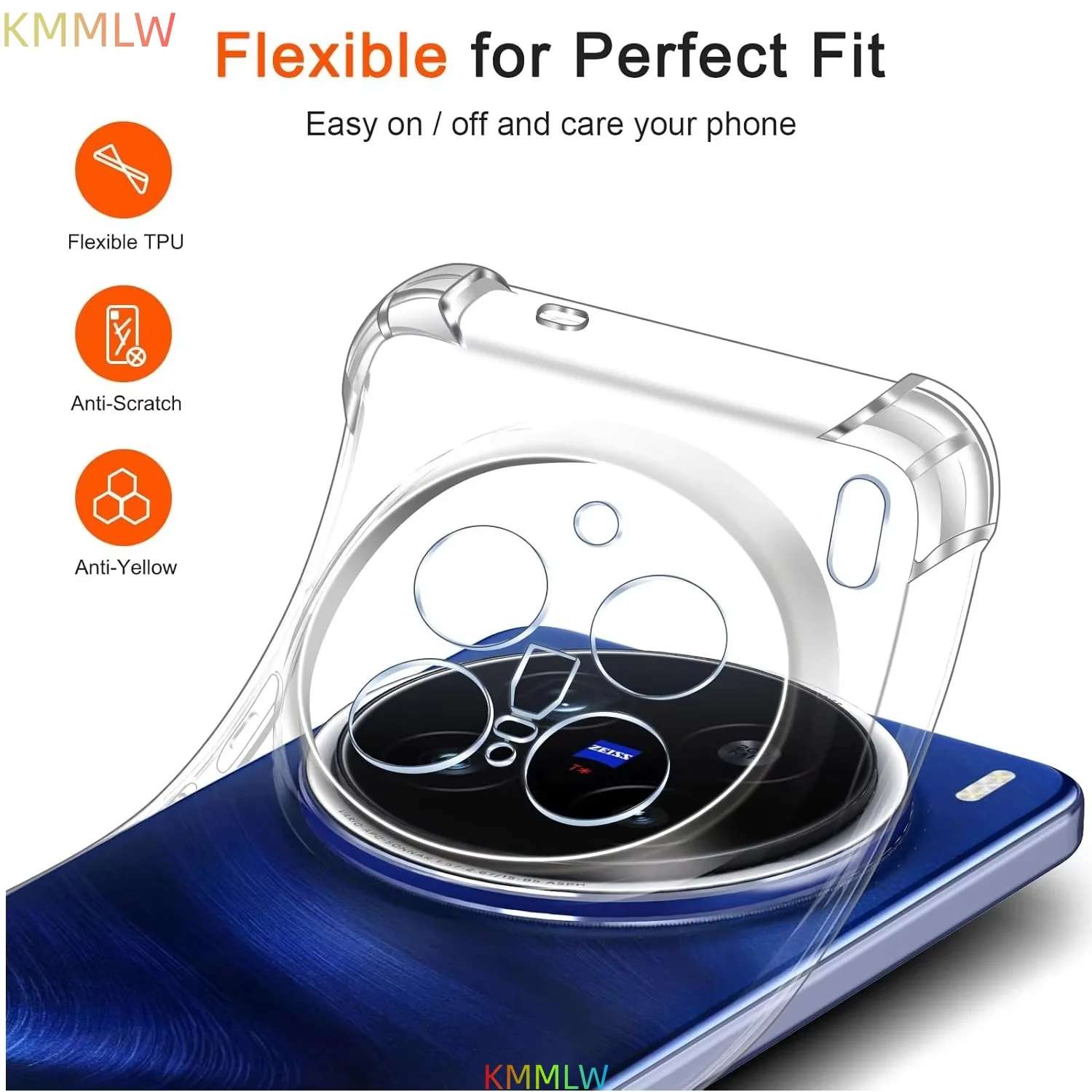 Transparent Shockproof TPU Case with Enhanced Corner Protection