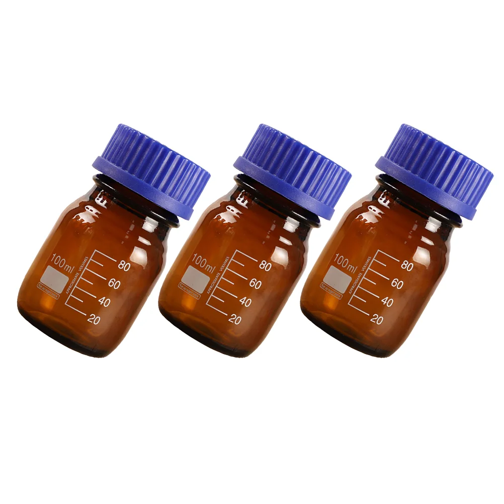 

3 Pcs Sampling Bottle Reagent Storage Glass Chemical Medicine Sample Bottles Vial Refillable Container