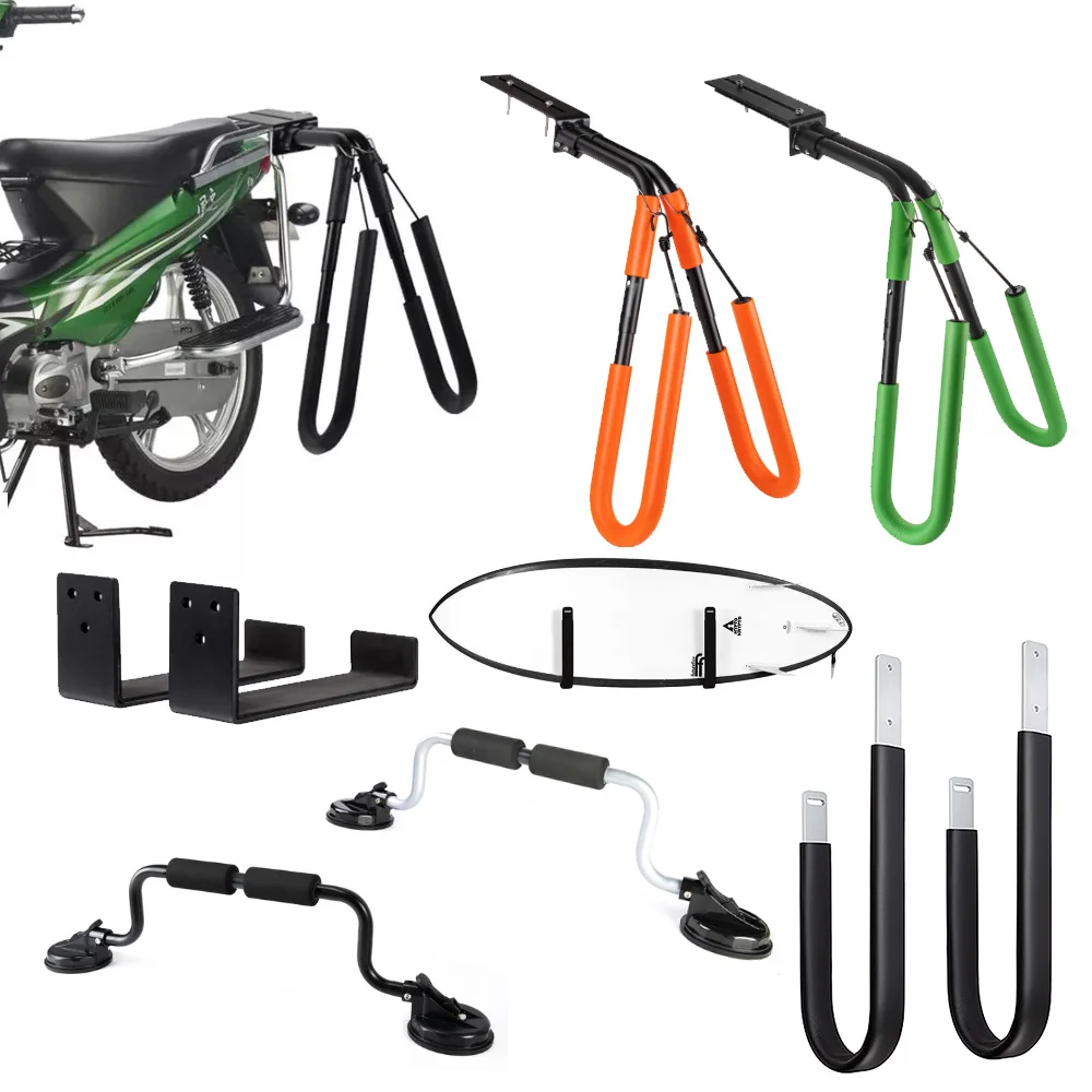 Motorcycle / Bike Surfboard Rack Aluminum-Wall Hanging Display Stand Iron Hook-Kayak Boat Roller Pusher Suction Cup Holder storage parasol stand umbrella hanging holder basket box hook umbrella stand balcony shade soporte sombrilla playa rain gear