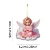 Decorative Little Angel Girl Acrylic 2d Pendant Angel Creative Car Pendant Car Crystals for Chandeliers with Hooks Centerpiece 6