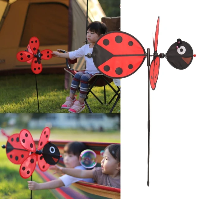 Bee Ladybug Windmill Whirligig Wind Spinner Home Yard Garden Decor Kids Toys 2