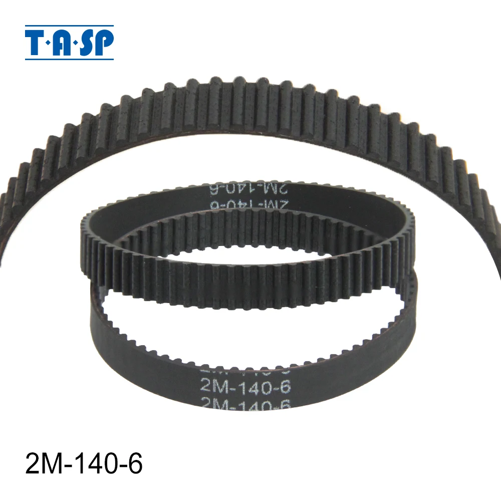 TASP 2pcs Geared Drive Belt 2M-140-6 Perimeter 140mm Width 6mm Teeth 70 Synchronous Conveyor Spare Part for Vaccum Cleaner