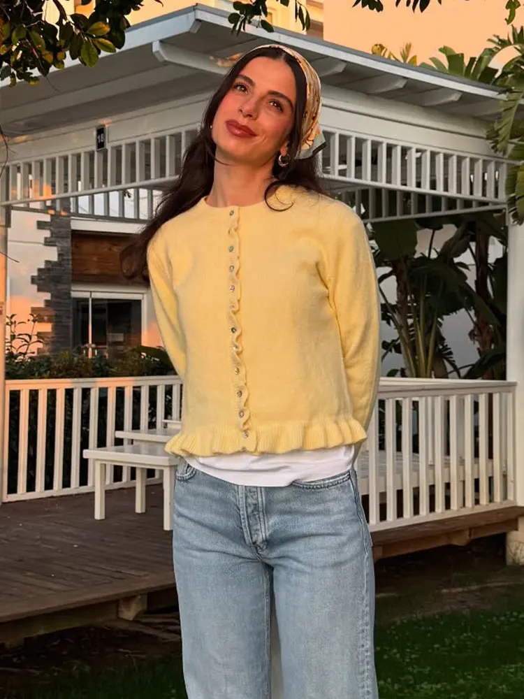 HH Sweater For Women Casual Solid O Neck Single Breasted Long Sleeve Knitted Cardigan Autumn Maternity Outfit Outwear Tops