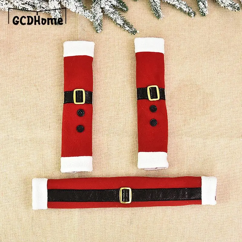 

2023 Christmas Handle Covers For Fridge Microwave Oven Santa Claus Dishwasher Door Handle Cover Xmas Party New Year Decoration