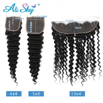 20 22inch Deep Wave 13x4 Lace Frontal Only Transparent 100% Human Remy Hair 4x4 5x5 Lace Closures Only closure cheveux humain 1