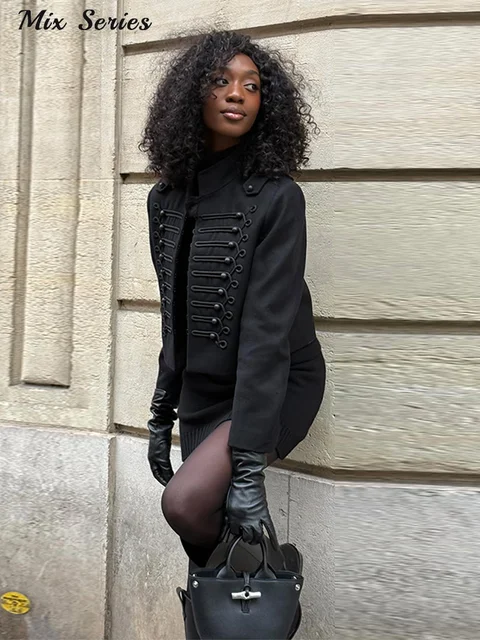 Veste courte à col montant pour femme, manteau court à simple boutonnage et manches longues, vêtements d'extérieur de Style décontracté, nouvelle collection printemps 2026 1