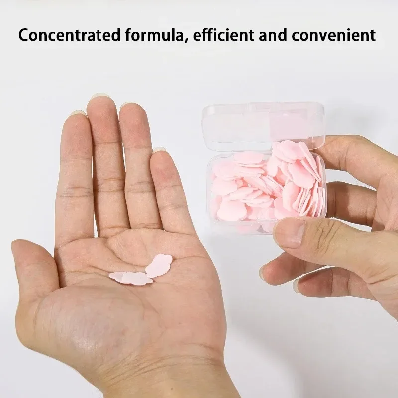 Portable soap paper Bath hand washing disposable soap slice mini flower travel scented petal handwashing 100 pcs/box disposable soap paper