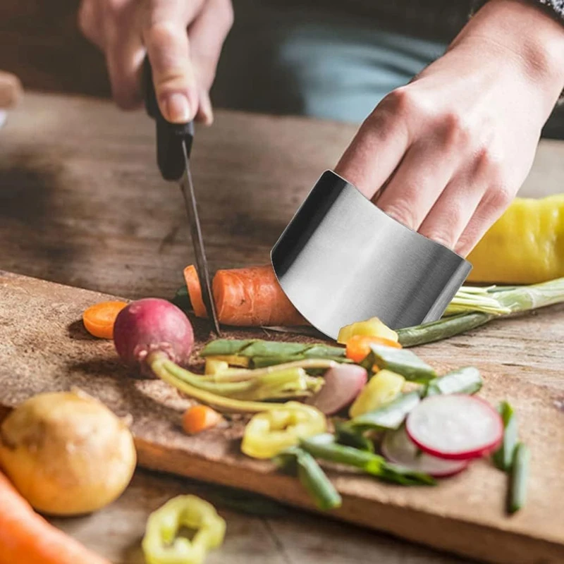 Stainless Steel Finger Guard, Multifunctional Finger Protector Guard For Cutting Kitchen Tool-A021