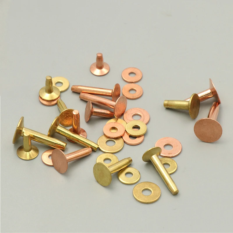 Copper Rivets 10Pcs Solid Brass Riveting Nail Studs For Clothes Belts Luggage Leather Craft Rivet Studs Permanent Tack Fasteners metal rivets,belt strap rivets,copper rivets,metal studs,leather rivets