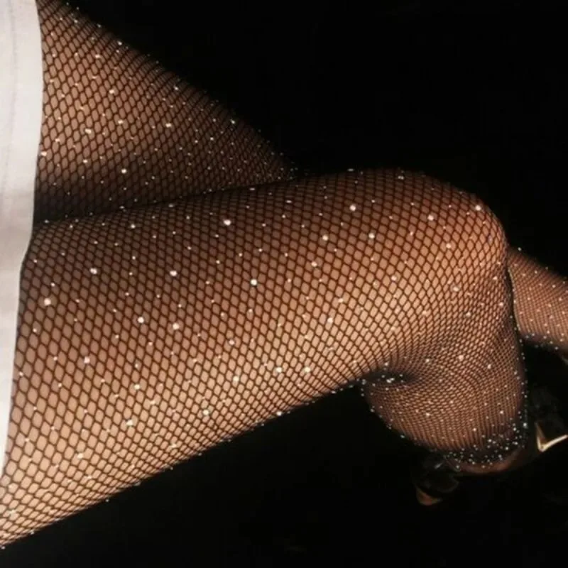 

Summer Fishnet Diamond Pantyhose Women's Sexy Breathable Rhinestone Stockings Mesh Nylon Stockings Tights Spider Stockings