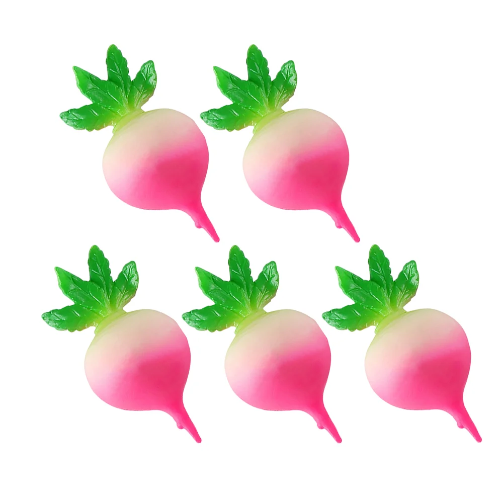 5 Pcs Simulated Vegetables Simulation Kitchen Radish Props Artificial Small Cute