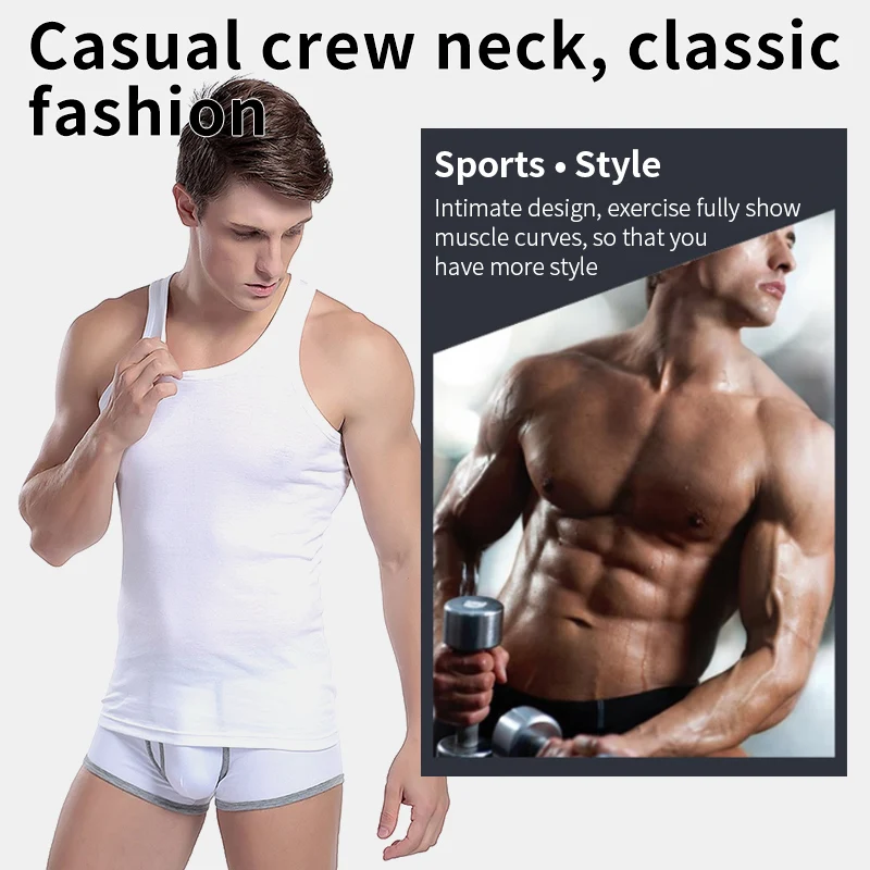 3/1 piece men’s pure cotton vest fitness training jacket Four seasons solid color tight sleeveless T-shirt teenagers casual Joke BEST SELLERS