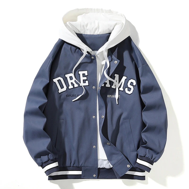 High Quality Baseball Uniform Jacket New Men's Autumn New Trendy Brand All-match Student Hooded Jacket Plus Size Coats Male 8XL 6