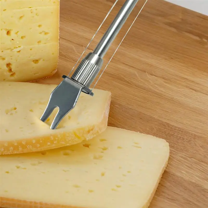Tagliere Per Formaggio In Acciaio Inox Con 6 Fili Da Taglio – Affettatrice Multiuso - 2